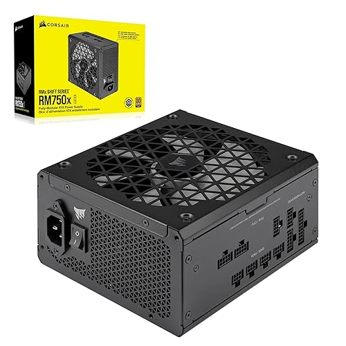 CORSAIR RM750x Shift Fully Modular ATX Power Supply - Modular Side Interface - ATX 3.0 & PCIe 5.0 Compliant - Zero RPM Fan Mode - 105°C-Rated Capacitors - 80 Plus Gold Efficiency - Black
