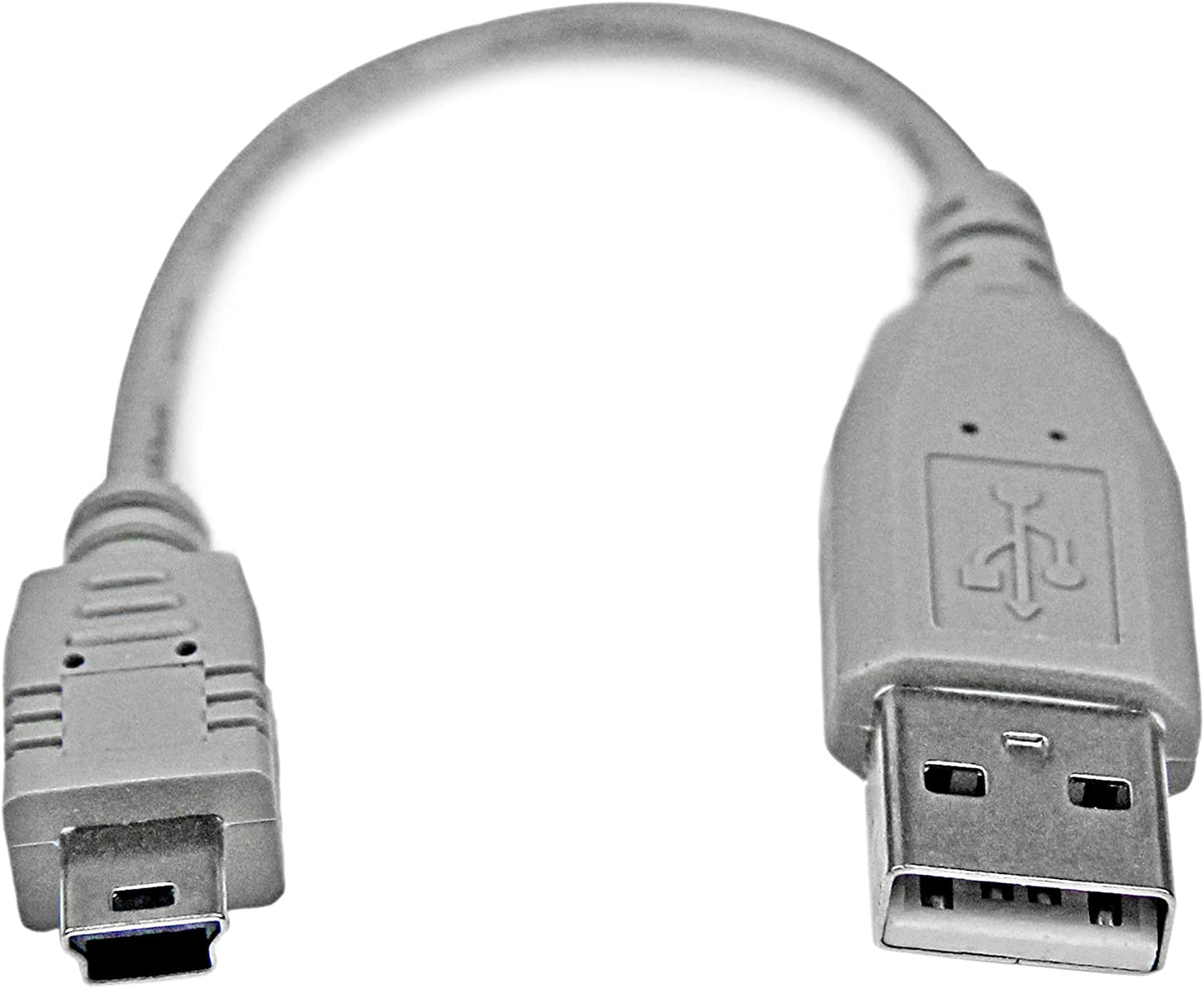 StarTech.com 6 in. USB to Mini USB Cable - USB 2.0 A to Mini B - Gray - Mini USB Cable (USB2HABM6IN) 6in / 15cm Straight