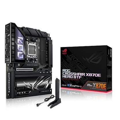 ASUS ROG Crosshair X870E Hero BTF AMD X870E ATX Board with Hidden-Connector Design and high-Power GPU Slot for Clean Cable Management, 18+2+2 Power, DDR5, WiFi 7, 5X M.2, PCIe 5.0, USB4, Advanced AI