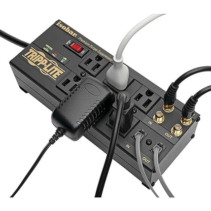 Tripp Lite ISOBAR6DBS 6-Outlet Isobar Premium Protector/Suppressor, 2850 Joules, Tel/Coax 6-Outlet with Tel/Coax/Modem