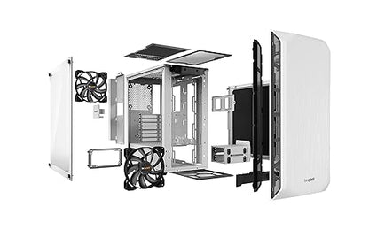 be quiet! BGW35 Pure Base 500 Window White, ATX, midi Tower Computer case, Tempered Glass Window, Two preinstalled Fans White BGW35