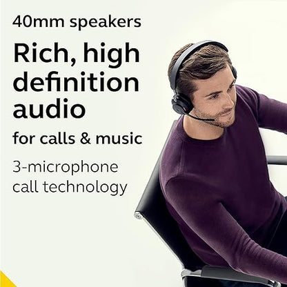 Jabra Evolve2 65 UC Wireless Headphones with Link380c, Stereo, Black – Wireless Bluetooth Headset for Calls and Music, 37 Hours of Battery Life, Passive Noise Cancelling Headphones, Stereo (USB-C) Unified Communications Stereo (USB-C)