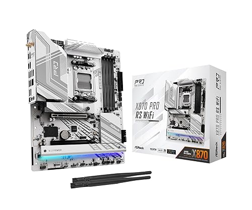 ASRock X870 Pro RS WiFi AMD Ryzen Socket AM5 ATX Motherboard USB4 DDR5 8000 MHz 256 GB SATA3 6.0 Gb/s