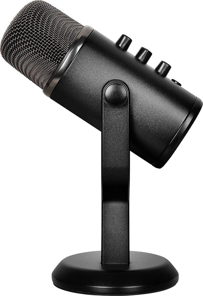 MSI IMMERSE GV60 Streaming Microphone (USB Type-C Interface and 3.5mm Aux, for Professional Applications with Intuituve Control in 4 Modes: Stereo, Omnidirectional, Cardioid and Bidirectional)
