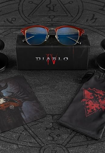 Gunnar Unisex's Diablo Iv Sanctuary Edition Blue Light Gaming Glasses, Blood-Onyx, 53mm