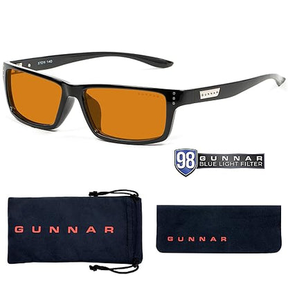 Gunnar Unisex's Amber Max Blue Light Blocking Computer Glasses 57 mm Onyx