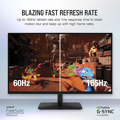 CORSAIR XENEON 315QHD165 Gaming Monitor - 31.5 Inch, IPS QHD (2560 x 1440), NVIDIA G-SYNC Compatible, AMD FreeSync, 165Hz Refresh Rate, 1ms, HDR, HDMI 2.0, DisplayPort 1.4, USB 3.0 - Black