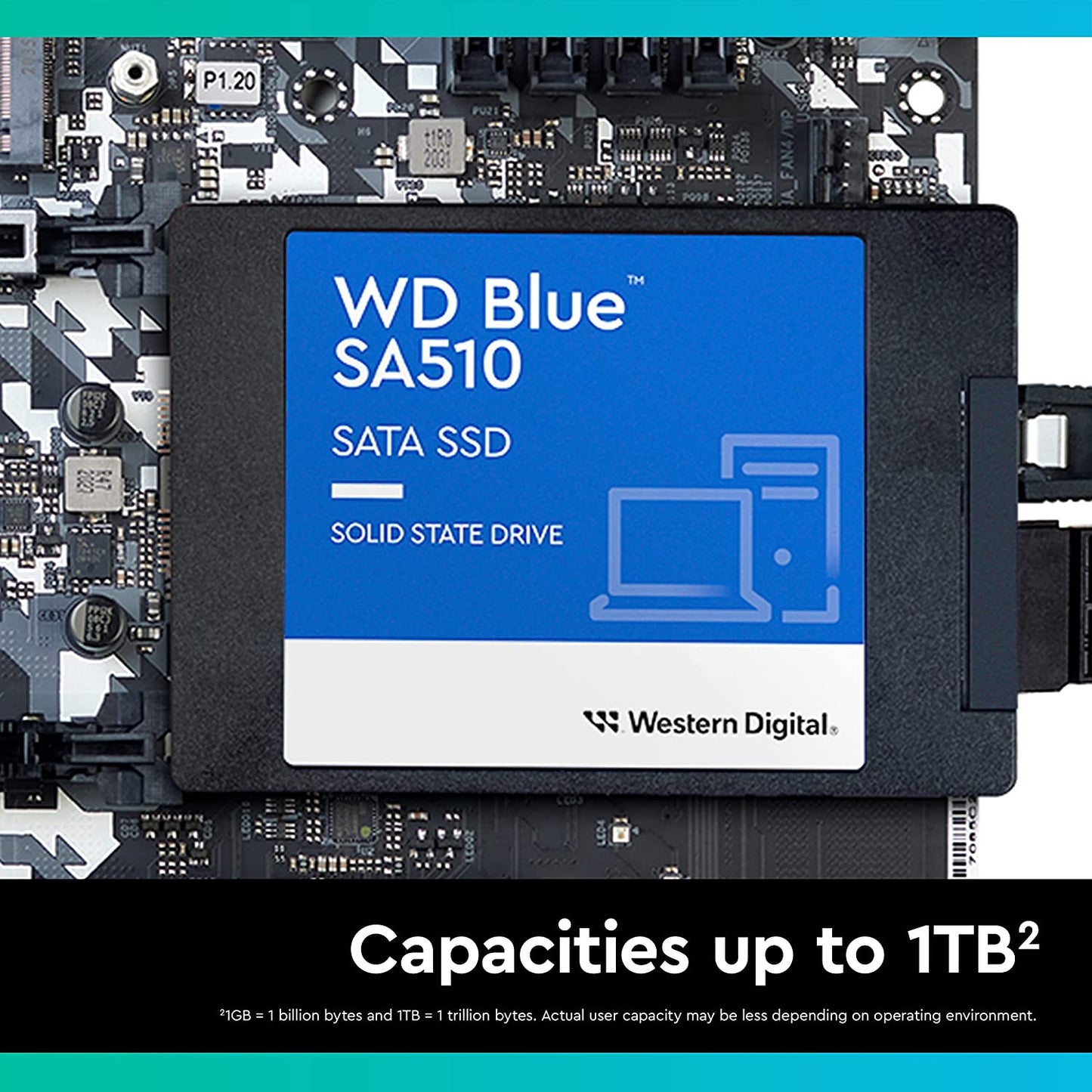 Western Digital 250GB WD Blue SA510 SATA Internal Solid State Drive SSD - SATA III 6 Gb/s, 2.5"/7mm, Up to 555 MB/s - WDS250G3B0A 250GB Newest Generation SSD