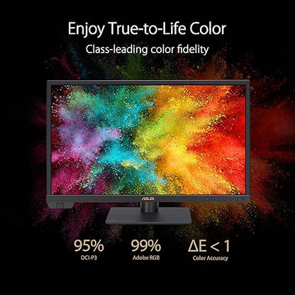 ASUS ProArt Display 24” 4K HDR SDI Professional Monitor (PA24US) - IPS, UHD (3840 x 2160), 99% Adobe RGB, 95% DCI-P3, ?E < 1, USB-C 80W, Built-in Motorized Colorimeter, Calman Ready, 3 Year Warranty