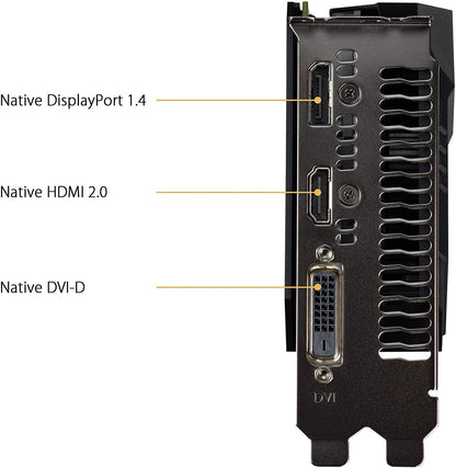 ASUS TUF Gaming NVIDIA GeForce GTX 1650 OC Edition Graphics Card (PCIe 3.0, 4GB GDDR6 Memory, HDMI, DisplayPort, DVI-D, 1x 6-pin Power Connector, IP5X Dust Resistance, Space-Grade Lubricant)