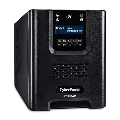 CyberPower PR1500LCD Smart App Sinewave UPS System, 1500VA/1500W, 8 Outlets, AVR, Mini-Tower 1500VA UPS System