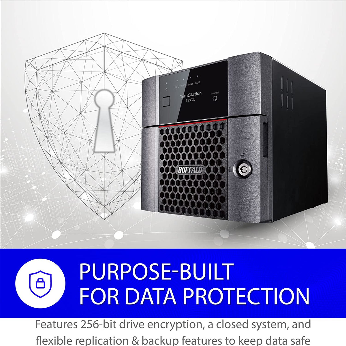 BUFFALO TeraStation 3220DN 2-Bay Desktop NAS 8TB (2x4TB) with HDD NAS Hard Drives Included 2.5GBE / Computer Network Attached Storage/Private Cloud/NAS Storage/Network Storage/File Server 8 TB TeraStation 3220DN Desktop NAS - 2 Drive Bays