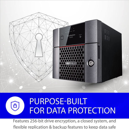 BUFFALO TeraStation 3220DN 2-Bay Desktop NAS 8TB (2x4TB) with HDD NAS Hard Drives Included 2.5GBE / Computer Network Attached Storage/Private Cloud/NAS Storage/Network Storage/File Server 8 TB TeraStation 3220DN Desktop NAS - 2 Drive Bays