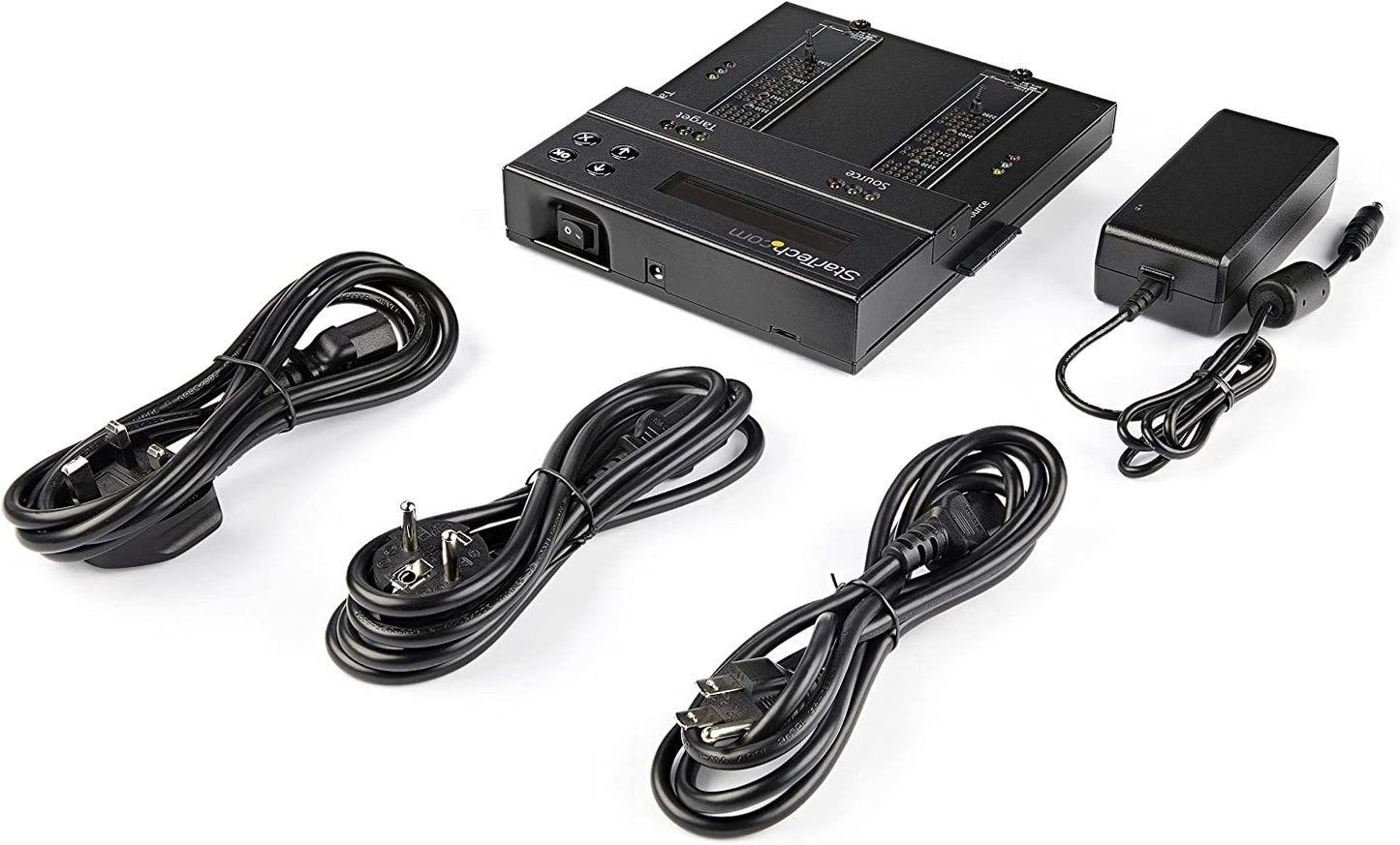 StarTech.com Standalone M.2 SATA &amp; M.2 NVMe Duplicator and Eraser - HDD/SSD Cloner/Wiper for M.2 PCIe AHCI/NVMe, M.2 SATA, 2.5/3.5" SATA Drives - External Hard Drive Eraser/Duplicator, TAA (SM2DUPE11)