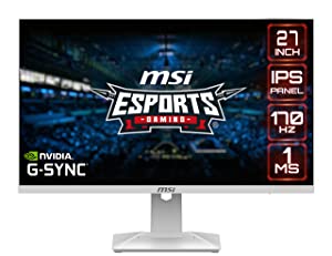 MSI G274RW, 27" Gaming Monitor, 1920 x 1080 (FHD), IPS, 1ms, 170Hz, G-Sync Compatible, HDR Ready, HDMI, Displayport, Tilt, Swivel, Height Adjustable