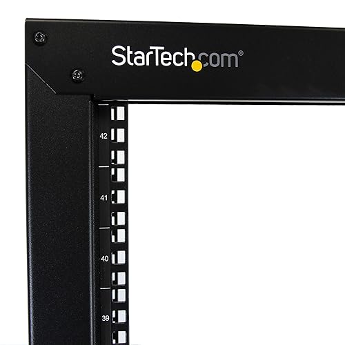 StarTech.com 2-Post 42U Mobile Open Frame Server Rack, Two Post 19in Network Rack with Casters, Rolling Open Rack for AV/Data/IT Equipment, Computer Rack for Home/Office Spaces (2POSTRACK42) 2 Post 42U