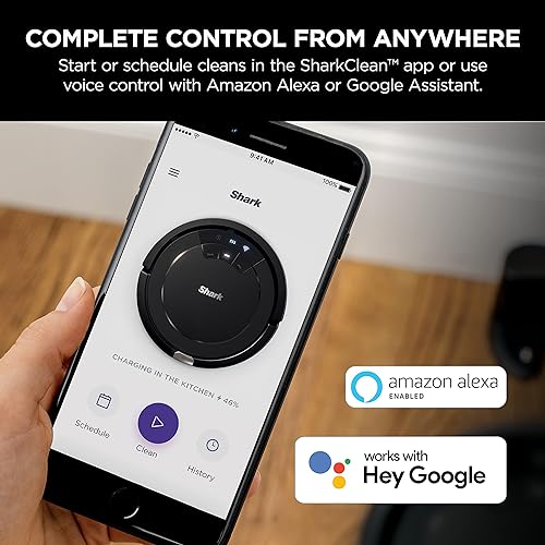 Shark RV754CA ION Robot Vacuum, Wi-Fi Connected, Works with Google Assistant, Multi-Surface Cleaning, Carpets, Hard Floors, Black (Canadian Version)