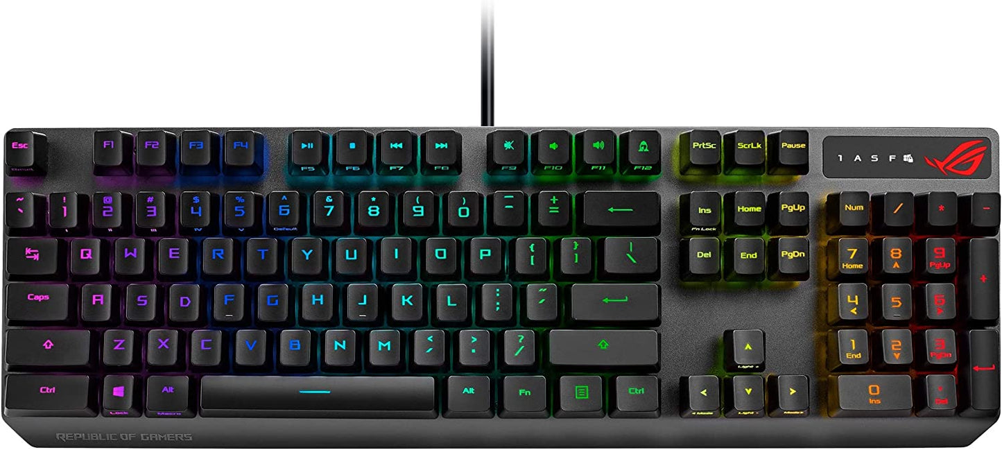 ASUS Mechanical Gaming Keyboard - ROG Strix Scope RX | Red Optical Mechanical Switches | USB 2.0 Passthrough | 2X Wider Ctrl Key for Greater FPS Precision | Aura Sync, Armoury Crate RGB Lighting ROG Red Optical Switches