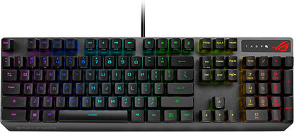 ASUS Mechanical Gaming Keyboard - ROG Strix Scope RX | Red Optical Mechanical Switches | USB 2.0 Passthrough | 2X Wider Ctrl Key for Greater FPS Precision | Aura Sync, Armoury Crate RGB Lighting ROG Red Optical Switches