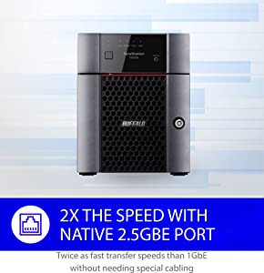 BUFFALO TeraStation 3420DN 4-Bay Desktop NAS 32TB (4x8TB) with HDD NAS Hard Drives Included 2.5GBE / Computer Network Attached Storage / Private Cloud / NAS Storage/ Network Storage / File Server 32 TB (4 X 8TB) TeraStation 3420DN Desktop NAS 4 Drive Bays