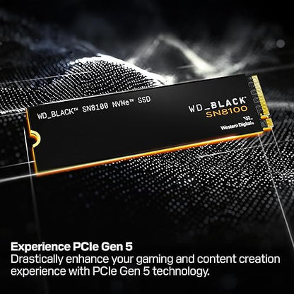 WD_BLACK 4TB SN8100 NVMe Internal Gaming SSD Solid State Drive - Gen 5 PCIe 5.0x4, M.2 2280, Up to 14,900 MB/s - WDS400T1X0M