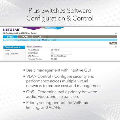 NETGEAR 12-Port 10G Multi-Gigabit Smart Managed Plus Switch (XS512EM) - with 2 x 10G SFP+, Desktop/Rackmount, and ProSAFE Lifetime Protection Smart Managed Plus 12 port | 10G | 2xSFP+