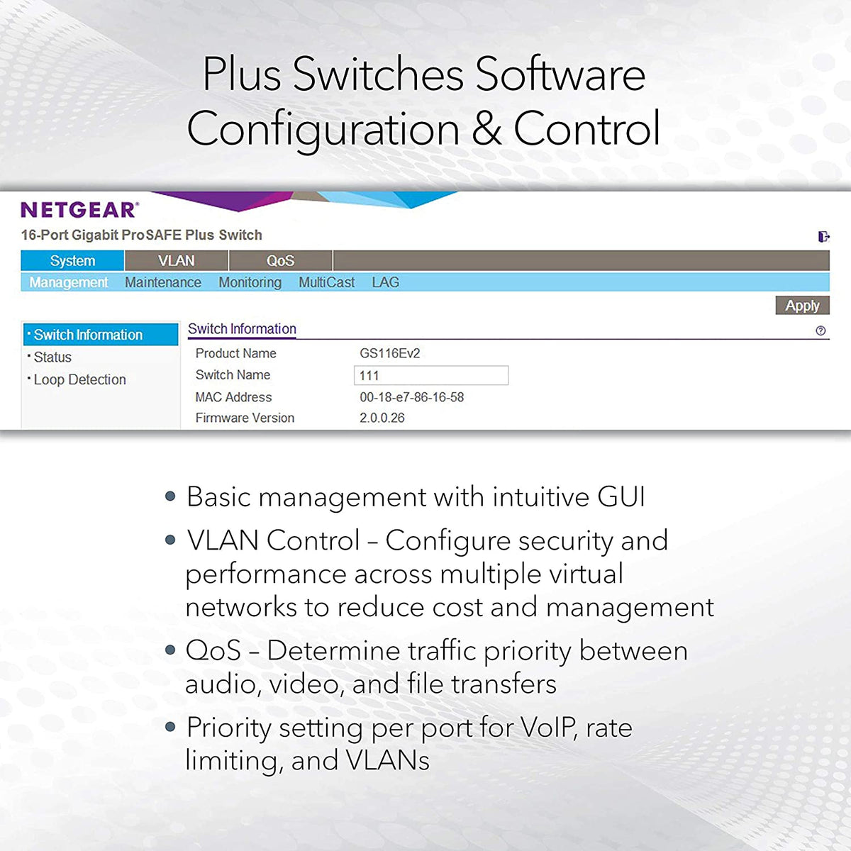 NETGEAR 10-Port Gigabit/10G Ethernet Plus Switch (GS110EMX) - Managed, with 8 x 1G, 2 x 10G/Multi-gig, Desktop, Wall or Rackmount, and Limited Lifetime Protection