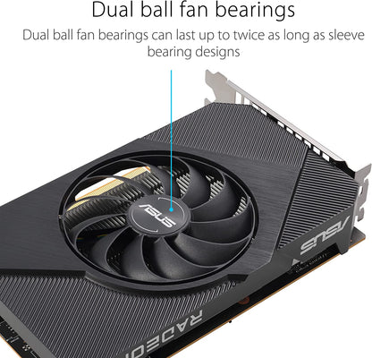 ASUS Phoenix AMD Radeon RX 6400 4GB GDDR6 Gaming Graphics Card (AMD RDNA 2, PCIe 4.0, 4GB GDDR6 Memory, HDMI 2.1, DisplayPort 1.4a, Axial-tech Fan Design, Dual Ball Fan Bearings)