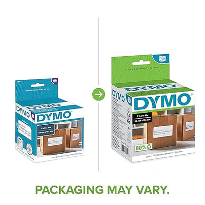 DYMO LW Shipping Labels | 2-1/8" x 4" (54 x 104mm) | Black Print on White Labels | for LabelWriter Label Printers | 1 Roll of 220 2 1/8'' x 4'' Standard Shipping Labels Standard Packaging