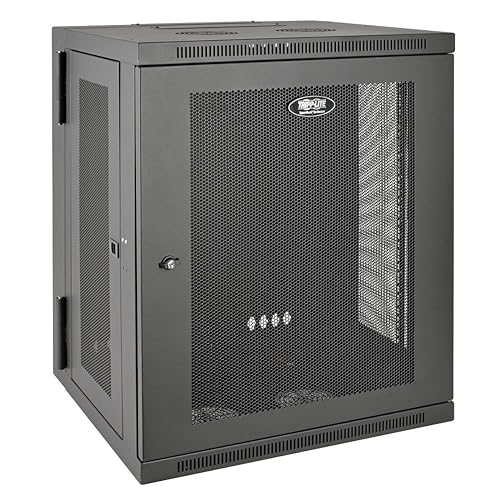 TRIPP LITE SmartRack 15U Low-Profile Switch-Depth Wall-Mount Rack Enclosure Cabinet, Black (SRW15US)
