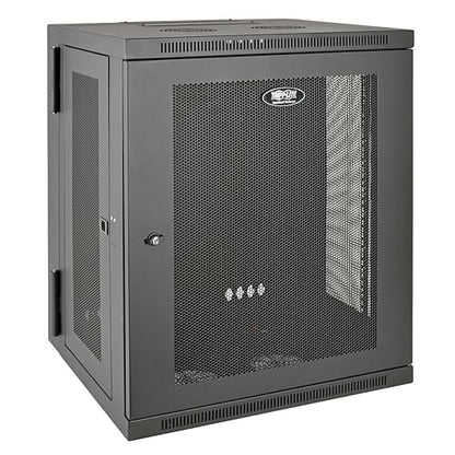 TRIPP LITE SmartRack 15U Low-Profile Switch-Depth Wall-Mount Rack Enclosure Cabinet, Black (SRW15US)