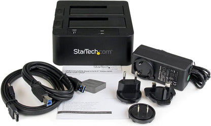 Startech USB 3.0 / eSATA Dual Hard Drive Docking Station with UASP for 2.5/3.5in SATA SSD / HDD - SATA 6 Gbps USB 3.0 Dual Drive Dock