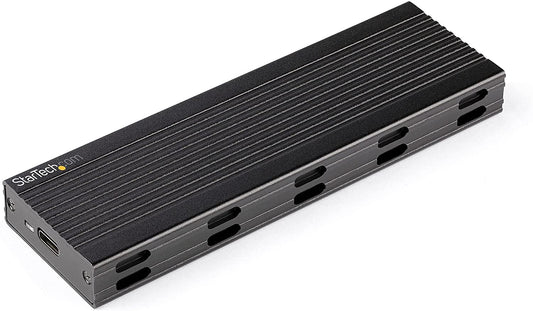 StarTech.com USB-C 10Gbps to M.2 NVMe or M.2 SATA SSD Enclosure - Portable External M.2 PCIe/SATA NGFF SSD Aluminum Case - USB Type-C &amp; USB-A Host Cables - Supports 2230/2242/2260/2280 (SM2E1BMU31C)