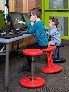 Kore design Kore Kids Preschool Wobble Chair - Flexible Seating Stool for Classroom, Preschool, Kindergarten &amp; Elementary School - Made in The USA - Age 4-5 yrs, Dark Blue (12in) Dark Blue Preschool (12in Tall)