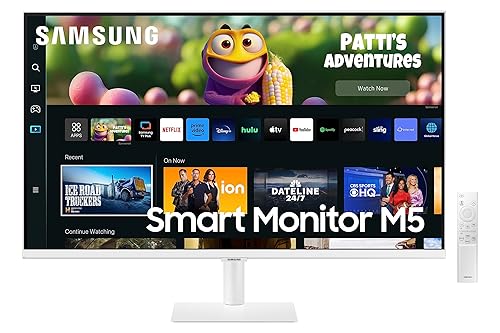 SAMSUNG 32" M50C Series FHD Smart Monitor w/Streaming-TV, 4ms, 60Hz, HDMI, HDR10, Watch Netflix, YouTube and More, IoT Hub, Mobile Connectivity, LS32CM501ENXZA, White White 32-inch M50C (2023 Refresh) IOT Hub, GameHome + Health Monitoring
