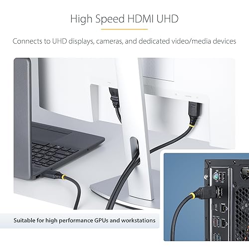 StarTech.com 35ft (10.6m) Active High Speed HDMI Cable, 4K 60Hz/1440p 144Hz, 18Gbps, UHD HDMI 2.0 Cord, TPE Jacket