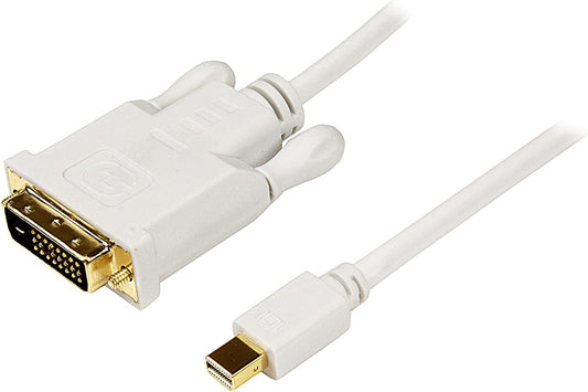 StarTech.com 6 ft Mini DisplayPort to DVI Adapter Cable - Mini DP to DVI Video Converter - MDP to DVI Cable for Mac / PC 1920x1200 - White (MDP2DVIMM6W) 6 ft / 2m White