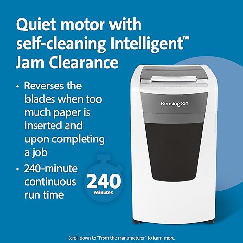 Kensington Shredder - New OfficeAssist 600-Sheet Auto-Feed Micro Cut Anti-Jam Heavy Duty Shredder with 29 gallons Waste Capacity, Lockable Chamber and 4 Casters (K52052AM) 29-gallon/1300-sheet bin