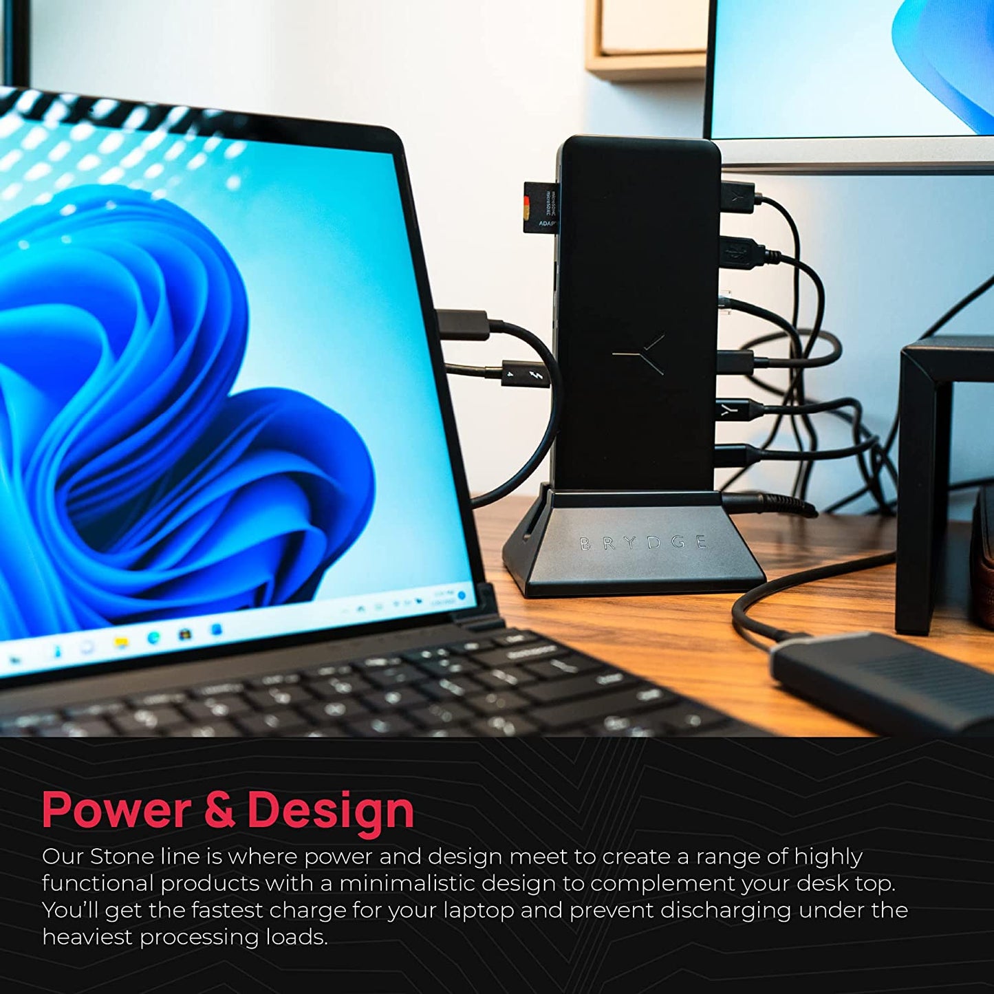 Brydge Stone Pro TB4 Thunderbolt 4 Docking Station - 12 Ports, 90 Watts Charging, Dual 4K Monitors or Single 8K Output, 40GB/s Transfer Speed - Windows 10 &amp; 11, macOS 11.0 &amp; ChromeOS Compatible