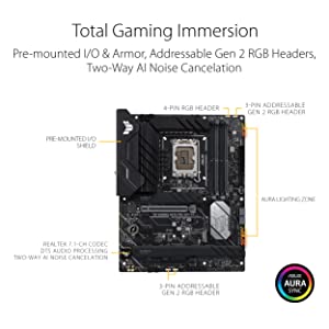 ASUS TUF Gaming H670-PRO WiFi D4 LGA 1700(Intel 12th Gen) ATX Gaming Motherboard (PCIe 5.0, DDR4,14+1 DrMOS,4xM.2 Slots,WiFi 6,2.5 Gb LAN,Front USB 3.2 Gen 1 Type-C,USB 3.2 Gen 2x2 Type-C)