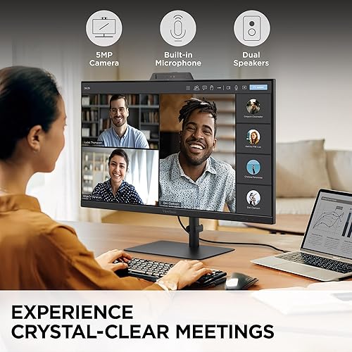 ViewSonic VG2741V 27 Inch 1080p IPS Video Conferencing Monitor with Integrated Windows Hello Certified IR 5MP Webcam, Built-in Microphone, Advanced Ergonomics, USB C, HDMI, and DisplayPort Inputs