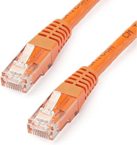StarTech.com 35ft CAT6 Ethernet Cable - Orange CAT 6 Gigabit Ethernet Wire -650MHz 100W PoE++ RJ45 UTP Molded Category 6 Network/Patch Cord w/Strain Relief/Fluke Tested UL/TIA Certified (C6PATCH35OR) Orange 35 ft / 10.6 m 1 Pack