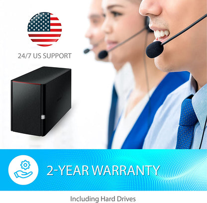 BUFFALO LinkStation 220 8TB 2-Bay NAS Network Attached Storage with HDD Hard Drives Included NAS Storage That Works as Home Cloud or Network Storage Device for Home LinkStation 220 – 2 Drive Bays 8 TB