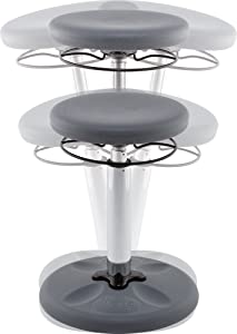 Kore design Kore Kids Adjustable Height Tall Wobble Chair - Flexible Seating Stool for Classroom, Elementary School, ADD/ADHD - Assembled in The USA, Grey (16.5in-24in) Grey 16.5in-24in