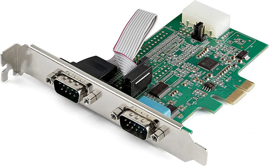 StarTech.com 2-port PCI Express RS232 Serial Adapter Card - PCIe RS232 Serial Host Controller Card - PCIe to Dual Serial DB9 Card - 16950 UART - Expansion Card - Windows &amp; Linux (PEX2S953)