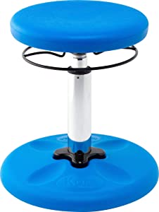 Kore design Kore Kids Adjustable Height Standard Wobble Chair - Flexible Seating Stool for Classroom, Elementary School, ADD/ADHD - Assembled in The USA, Blue (14in-19in) Blue 14in-19in