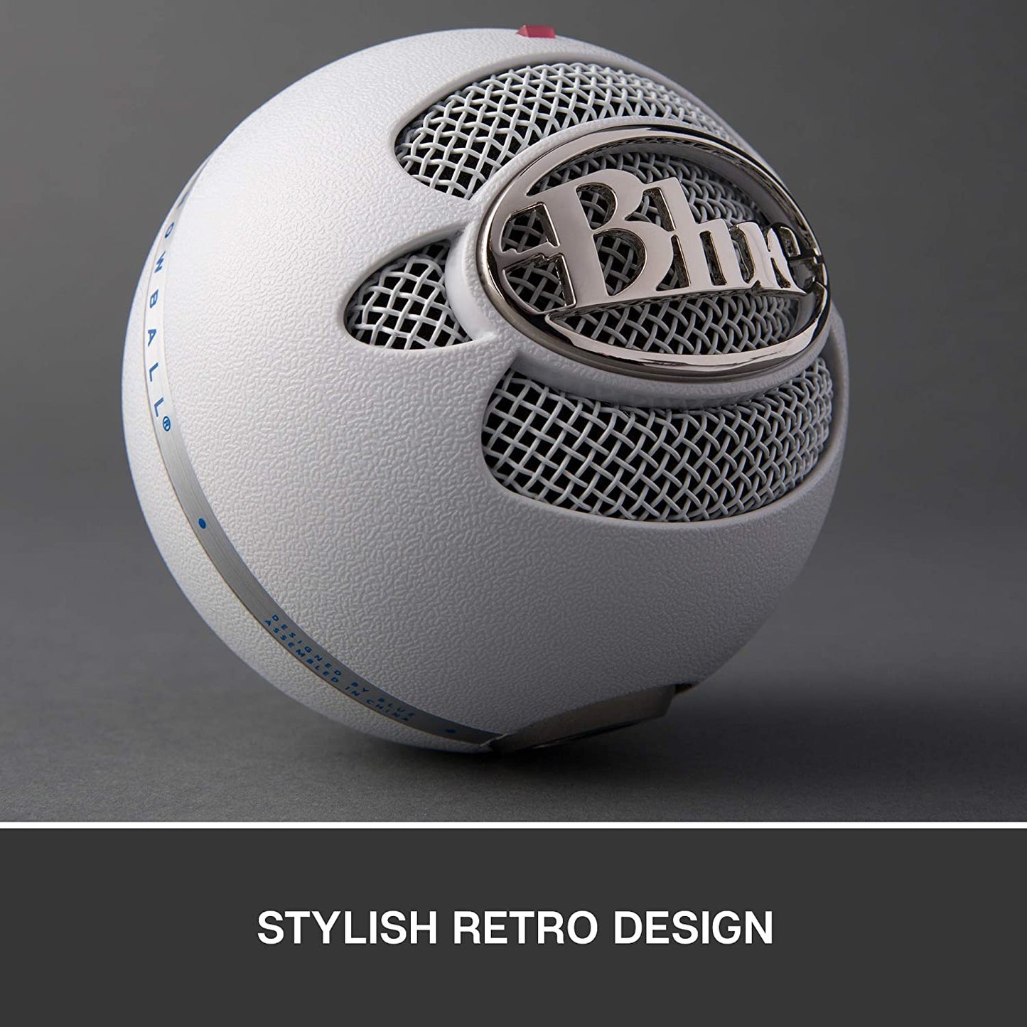 Blue microphones Blue Snowball USB Microphone for Recording, Streaming, Podcasting, Gaming on PC and Mac, Condenser Mic with Cardioid and Omnidirectional Pickup Patterns, and Stylish Retro Design - Textured White