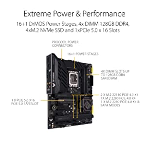 ASUS TUF Gaming Z790-Plus WiFi D4 LGA 1700(Intel®12th&amp;13th Gen) ATX Gaming Motherboard(PCIe 5.0, DDR4,4xM.2 Slots,16+1 DrMOS, WiFi 6,2.5Gb LAN, Front USB 3.2 Gen 2 Type-C®, Thunderbolt 4/USB4)