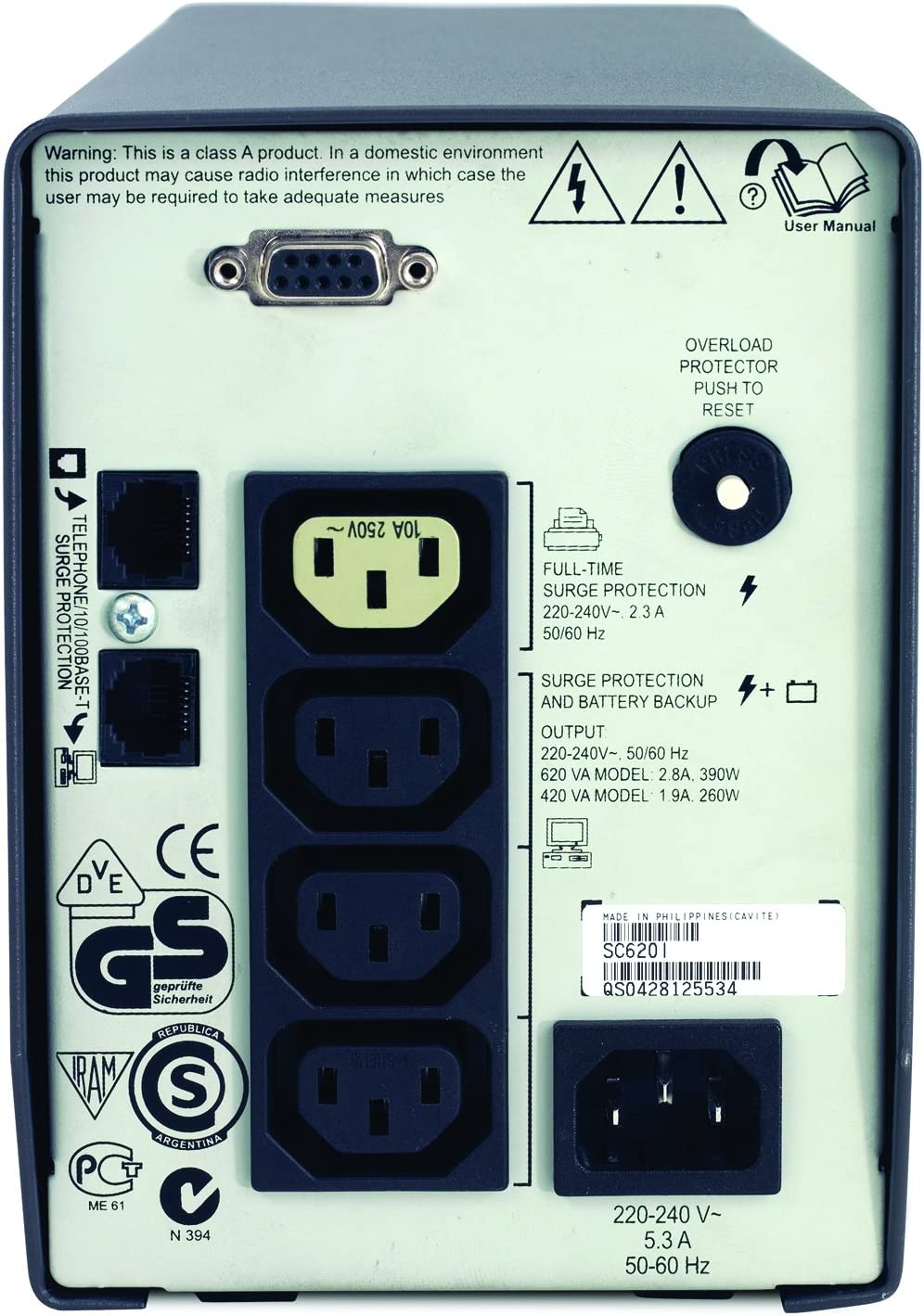 APC Smart-UPS SC 620VA 230V ( SC620I ) (Discontinued by Manufacturer)