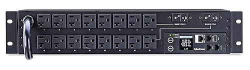 CyberPower PDU31003 Monitored PDU, 120V/30A, 16 Outlets, 2U Rackmount, Black